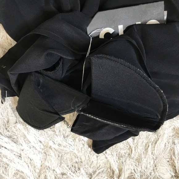 Clio Black 100% Silk Short Sleeve Blouse S NWT - Picture 5 of 7
